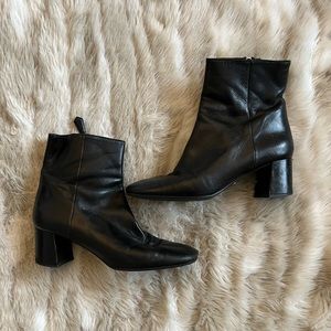 Prada block heel ankle boot